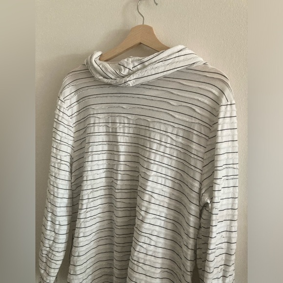 Habitat Striped Cowl Neck Top Textured Layered Lagenlook Large - Picture 8 of 8